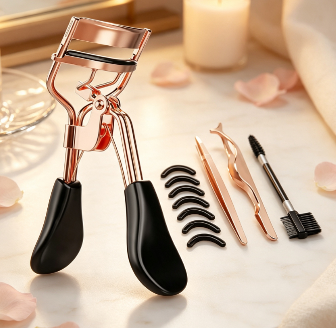 Stainless Steel Eyelash Curler (Pinch-free) for Various Eye Shapes