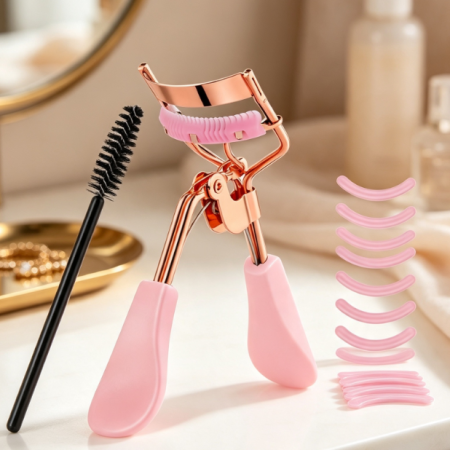 Cute Plastic Eyelash Curler with Silicone Pad (Pinch-free)
