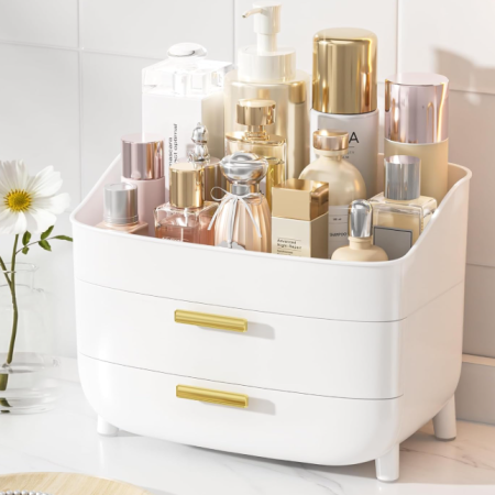 3-Tier Non-Slip Cosmetic Organizer With Drawers