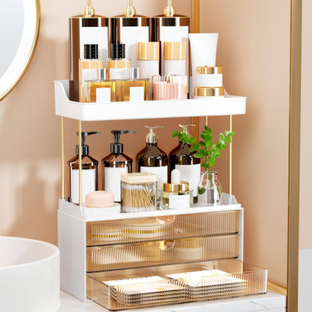 5-Tier Acrylic Cosmetic Organizer With Drawers