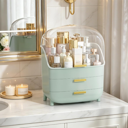 3-Tier Cosmetic Organizer With Lid