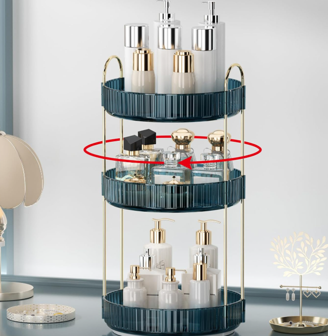 3-Tier Rotating Organizer For Perfume And Skincare Products