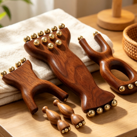 Golden Sandalwood 4-in-1 Gua Sha and Facial Lifting Tool