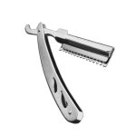 Stainless steel folding straight-blade razor