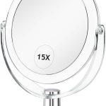 Double-Sided 1X/15X Table Mirror, 15.9 cm, Swivel Design