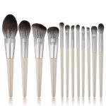 12-Piece Wooden Handle Makeup Brush Set