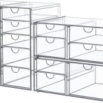 Set of 4 Clear 16-Drawer Acrylic Storage Organisers