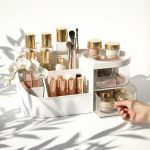 Spacious 2-Drawer Makeup Organiser with Stickers and Smooth Edges