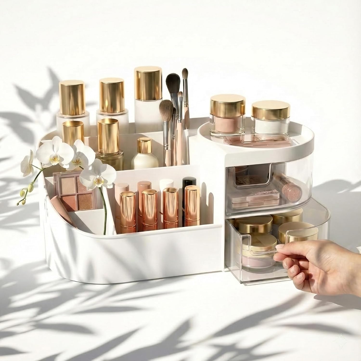 71FQeepi9bL._AC_SL1500_.jpg Spacious 2-Drawer Makeup Organiser with Stickers and Smooth Edges - Image 1