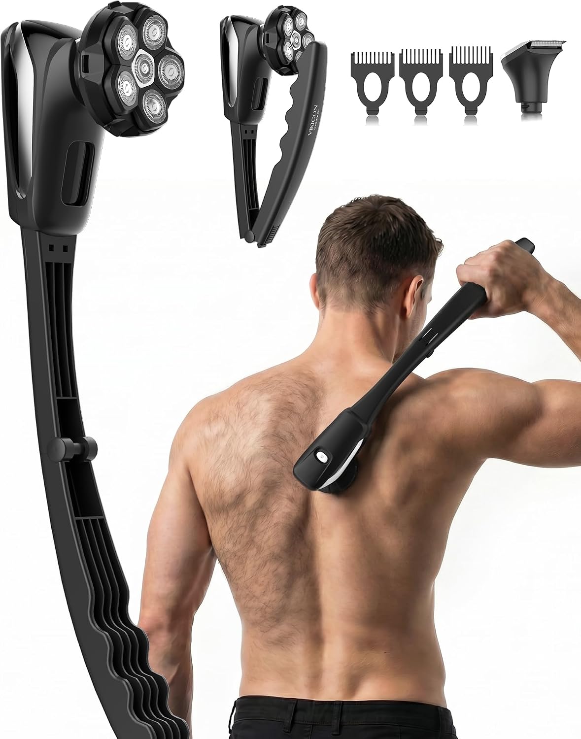 71qdwSQV9cL._AC_SL1500_.jpg Long Floating 6D Floating Back Electric Shaver - Image 1