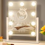 Cordless Round LED Mirror, 1200mAh, 3-Colour Dimming