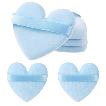 Heart-Shaped Velvet Puff For Blending Hard-To-Reach Areas