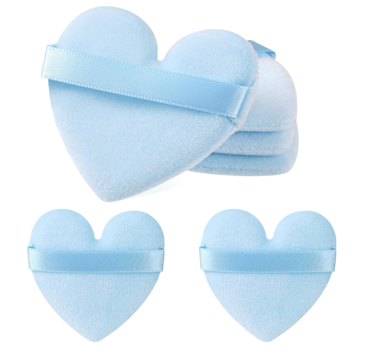 Heart-Shaped Velvet Puff For Blending Hard-To-Reach Areas