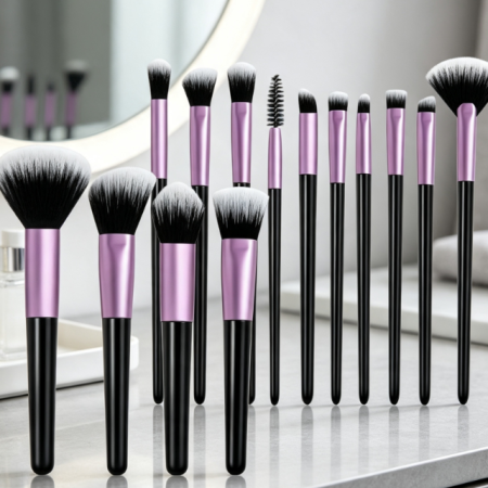 14-Piece Travel Makeup Brush Set With High-Density Synthetic Bristles