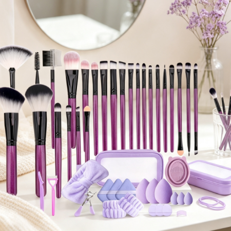 49-Piece Professional Synthetic Makeup Brush Set